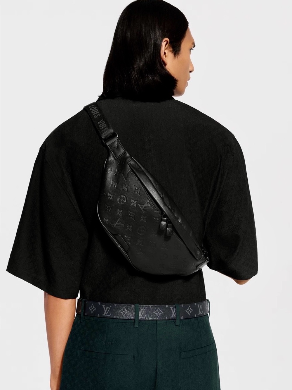 Louis Vuitton Black Monogram Embossed Crossbody Bag - Picture 9 of 10